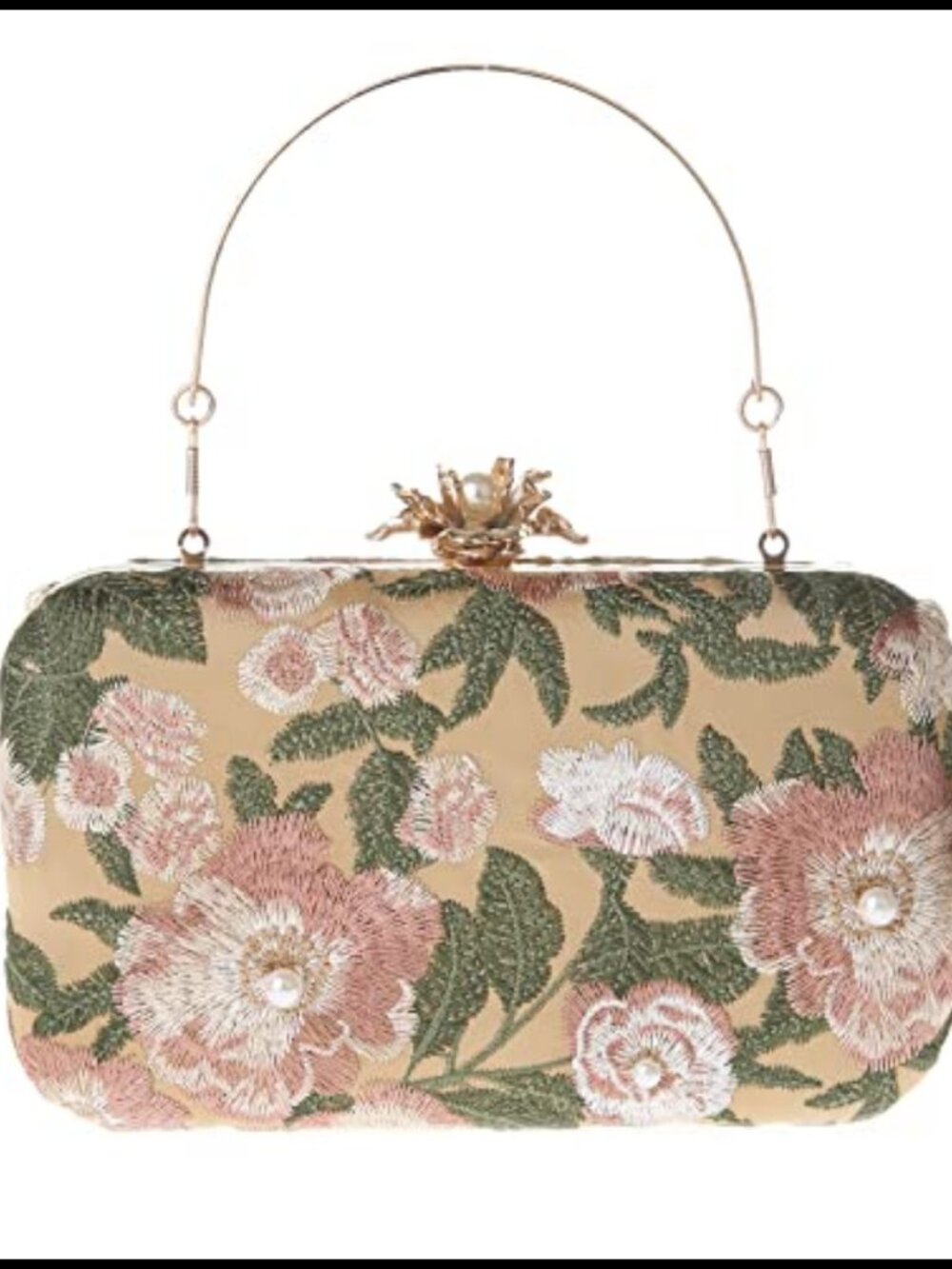 Vintage Floral Embroidery Clutch Evening Handbag Shoulder Bag Purse Wedding